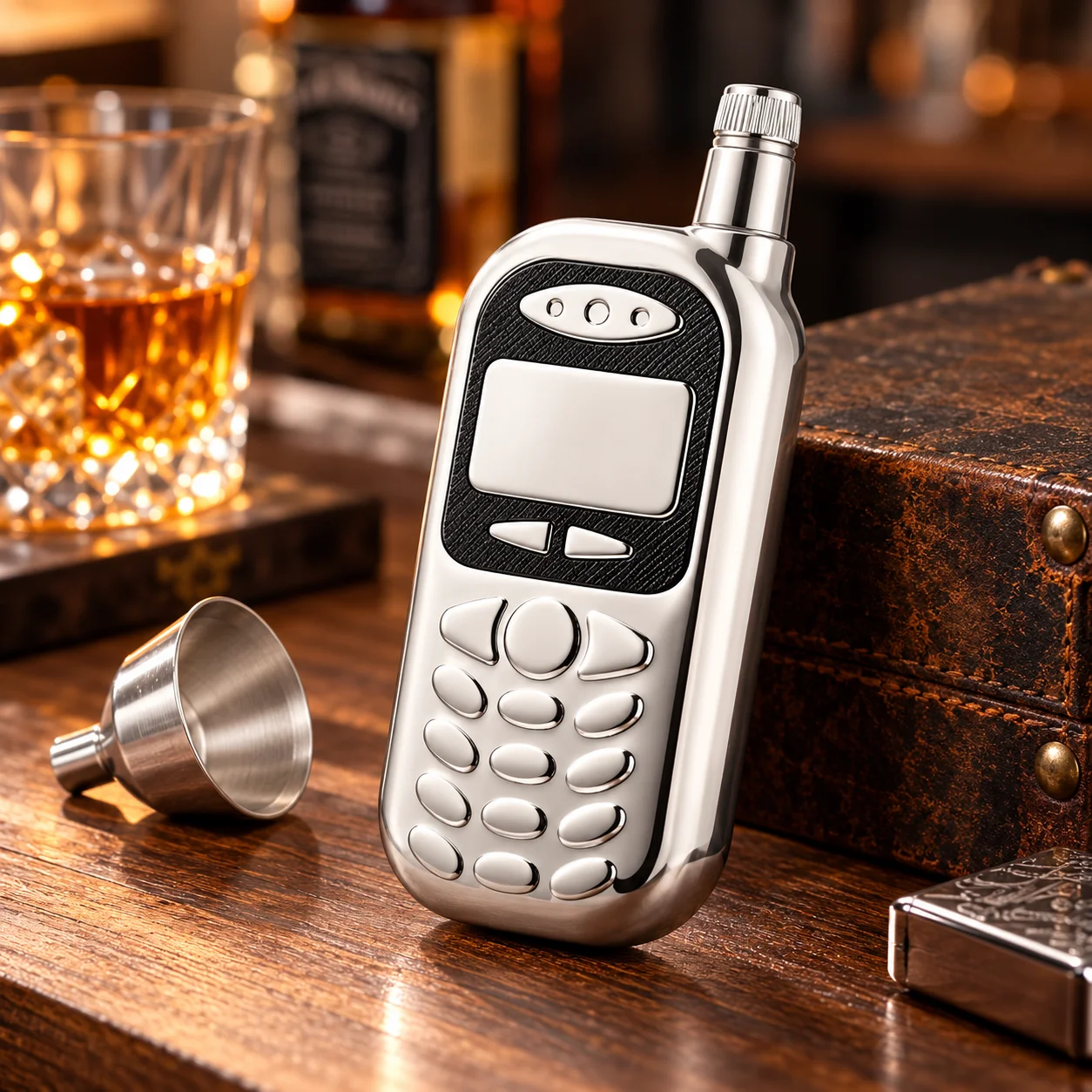Vintage Collectible Liquor Bottles - زجاجة مشروبات صغيرة على شكل هاتف