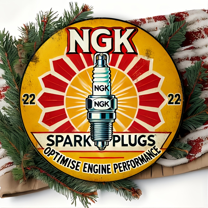 NGK شرارة التوصيل معدن القصدير - مراجعة Vintage Collectible Plates وسعره