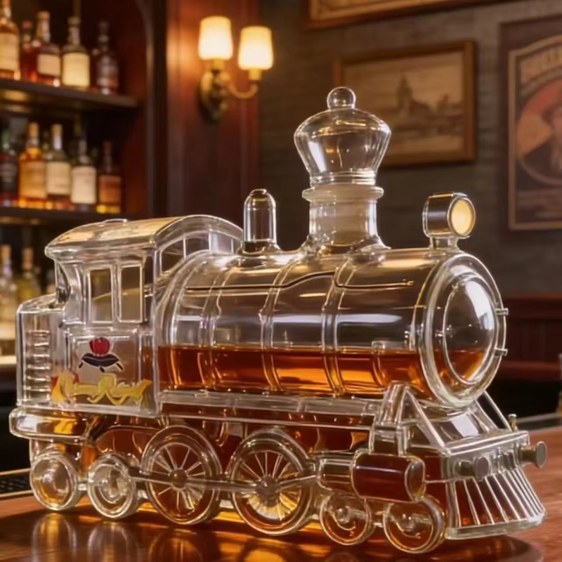 قارورة زجاجية بتصميم قطار بخار - مراجعة Vintage Collectible Liquor Bottles وسعره