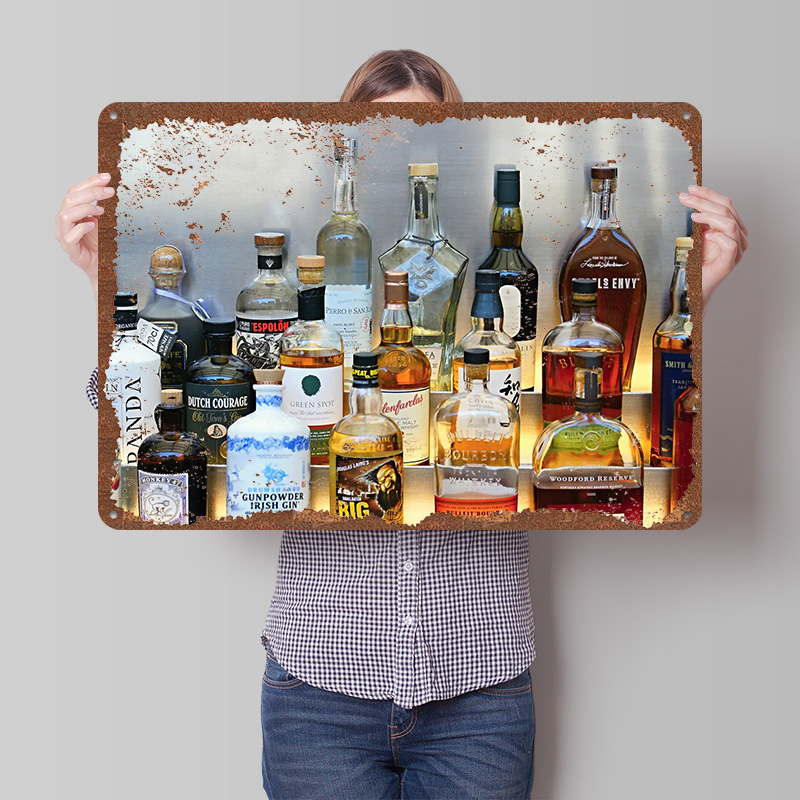 مجموعة زجاجات الخمور ملصق مخصص - مراجعة Vintage Collectible Liquor Bottles وسعره